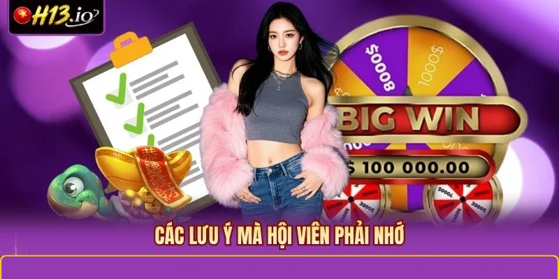 Các lưu ý mà hội viên phải nhớ